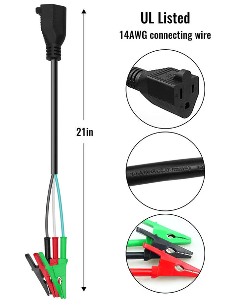 HVAC Adaptor Cord Compatible with Yellow Jacket 69522 RT310 69411 RT250 ET300 ET310 Digital Circuit Breaker Finder, AC Tools for HVAC Clearance and Equipment