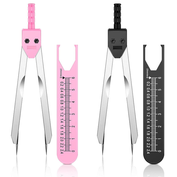 EKG Caliper ECG Calipers Measuring Tool with Ruler, Electrocardiogram Drafting Divider (Pink, 2 Pieces)