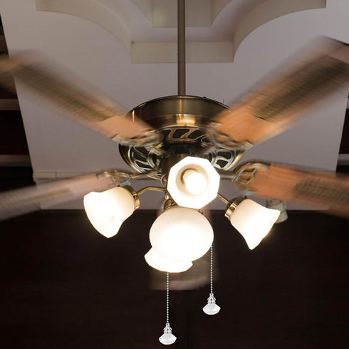 Fukaisu 2pcs Crystal Ceiling Fan Chain Extenders, Decorative Light Pull Strings Extension with Elegant Crystal Pendants