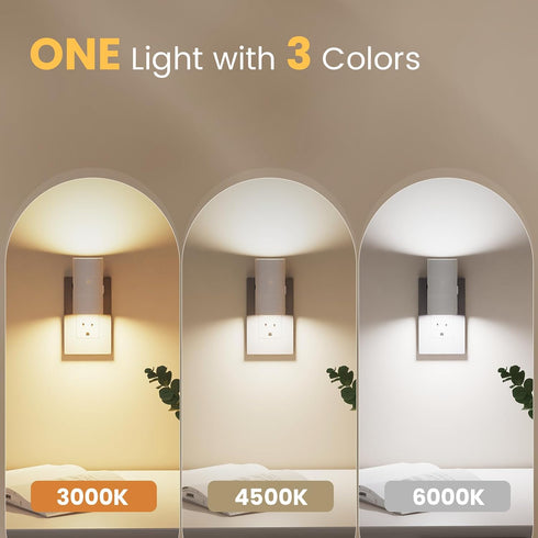 Dimmable 0-100LM 3 2 Pack VOLISUN Night Lights Plug into Wall, LED Nightlight with Dusk to Dawn Light Sensor