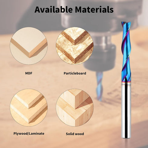 EANOSIC 1/4 inch 1/4 inch 3 inch Upcut Spiral Router Bit Shank, Cutting Diameter, Extra Long Solid Carbide with Nano