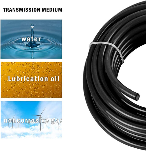 Joywayus 1/2" OD 16.4Ft Black Pneumatic Tubing Pipe, 5 Meter for Fluid Transfer or Air Line Tubing