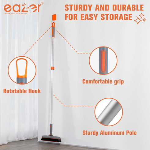 180Rotation 53in Eazer Grout Brush with Long Handle, Tile Grout Cleaning Brush, V-Shape Shower Scrubber Cleaner, Stiff