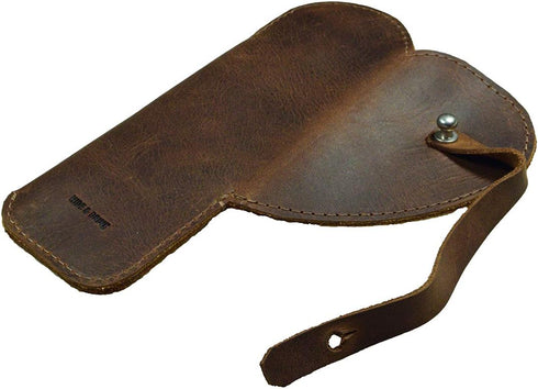 Hide & Drink Leather Heart Pen Case, Pencil Organizer, Handmade Office Accessories, Bookworm Gifts (Bourbon Brown)
