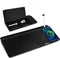 Varhomax Black Glass Desk Whiteboard with Wireless Charger, Desktop Dry Erase Board, Memo Notepad for Home Office