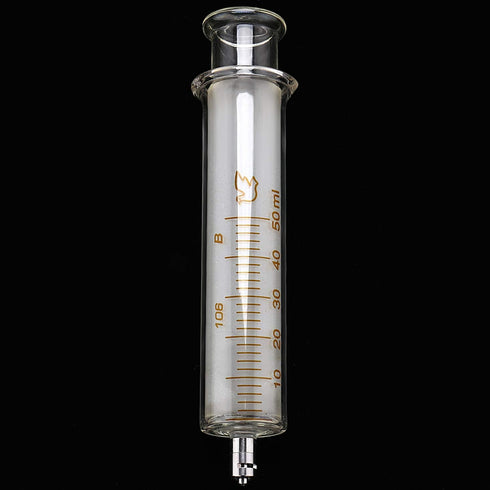 1 Pack Glass Syringes with Caps, 50cc/ml for Laboratory Use