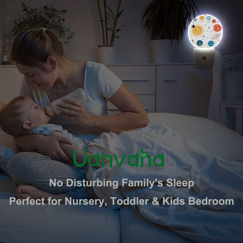 Uanvaha 0.5W Solar System Night Light Planets Stars Satellites in Universe Cartoon Night Lights Plug into Wall Dusk