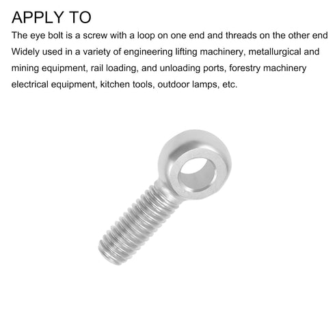Shoulder Swing Lifting Bolt (M6x20mm) 10Pcs, 304 Stainless Steel Eye Bolts for Home Renovation, Pipeline Gate Valves