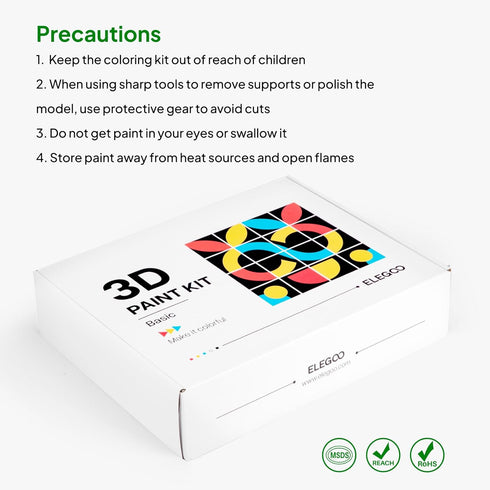 3D 3D 3D ELEGOO Paint Kit, Multifunctional Printing Models Painting Kit, All-in-One Miniatures Coloring Kit