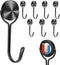 Magnetic Hooks, 8 Pack Strong Magnet Hooks for Home Kitchen, Garage Key Holder, Cruise Refrigerator Grill (Black,