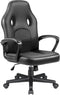 JUMMICO High Back Leather Gaming Chair, 300LBS, Swivel Task Chair with Arms