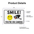 2 Pack Smile You're on Camera Video Surveillance Sign, 10"x7" Rust Free Aluminum Metal Warning Sign, Waterproof