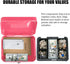 Cash Box with Money Tray, Large Money Box with Key Lock, 9.8 x 7.9 x 3.5 inches, Pink