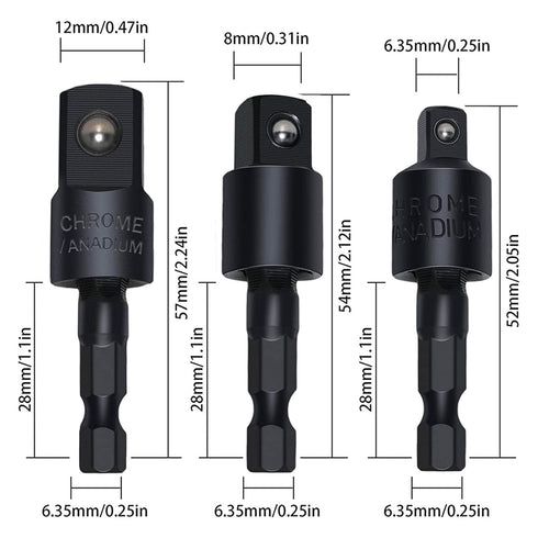 Flexible Drill Bit Extension Set with Right Angle Drill Attachment, 360 Rotatable Socket Adapter Sets