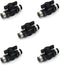 5/16 Push to Connect Ball Valve Union: Air Flow Control Valve Quick Connect Tube Fittings, 5pack