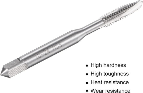 uxcell Spiral Point Threading Tap 10-24 UNC, HSS Machine Thread Screw Tap, 3 Straight Flutes Uncoated