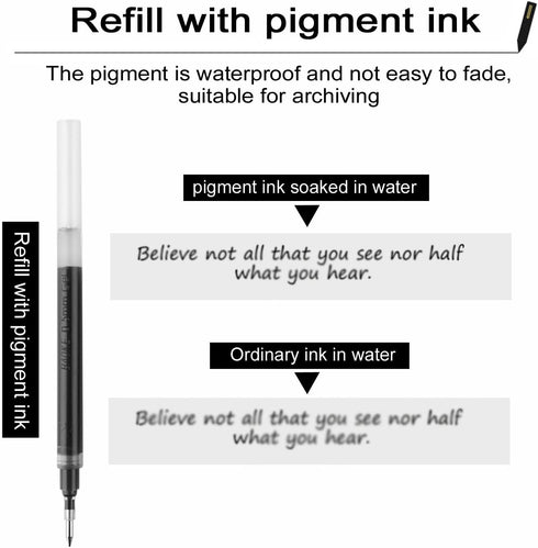 Rollerball Pens Gel Ink Office Pens, 12 Pack 0.7mm Black
