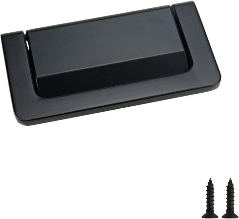 Geesatis 8 Pcs Cabinet Flush Recessed Handle Pulls/Rectangular Pull Handle Locker/Modern Lifting Handles Pulls, with Mounting Screws, Black by Geesatis
