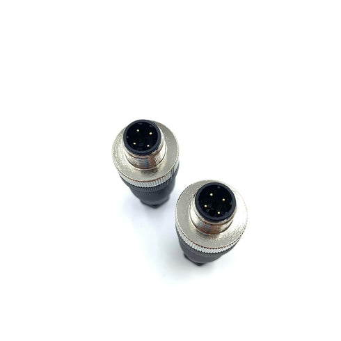 2Pcs M12 4 Pin Male Circular Connector, D Code Industrial IP67 Waterproof Sensor Straight Type Adapter