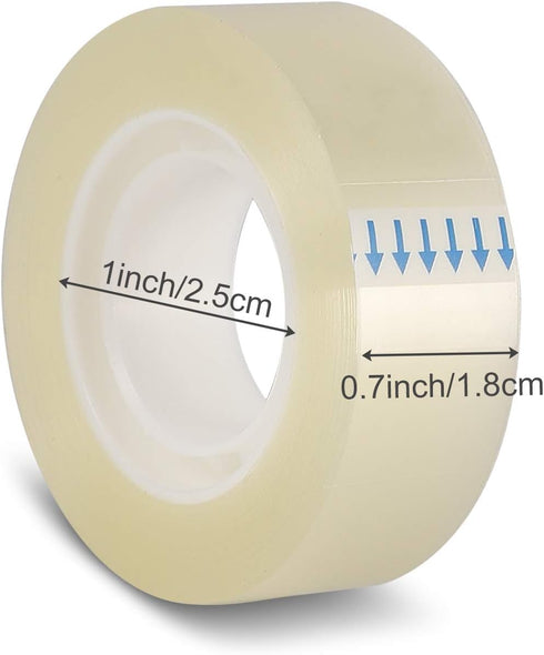 KIDMEN Transparent Tape, Clear Tape for Office, Home, School, 5 Dispensered Rolls, 0.7 x 1300 Inch