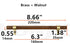 8.66"/220mm 4Pcs Drawer Pulls Brass Walnut Kitchen Wardrobe Cabinet Hardware Pull Handle Adjustable Hole Distance