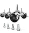 2 inch Ball Caster Wheels Locking Stem Casters, Set of 4 Chrome Vintage Antique Swivel Casters for Furniture