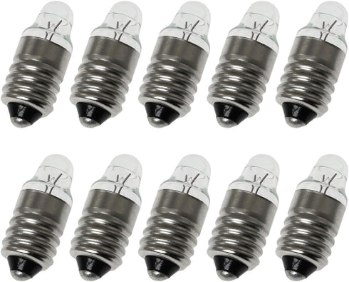 10PCS 2.5V0.3A Mini Screw Base Light Bulbs, E10 Flashlight Bulbs for Home Experiment Circuit Electrical Test