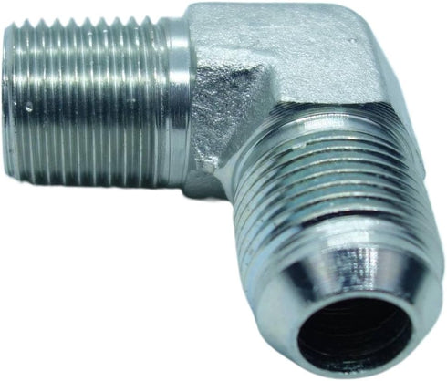 1 Piece 5/8" Male JIC x 1/2" Male NPT Hydraulic Fitting 37° Flare to 90° Elbow Adapter
