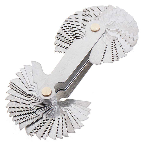 Metric & Imperial Screw Gauge - SAE Whitworth 55 Degree & Metric 60 Degree Thread Pitch Gauge for Industrial Measurement