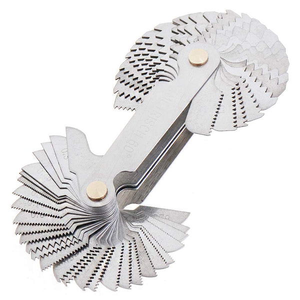 Metric & Imperial Screw Gauge - SAE Whitworth 55 Degree & Metric 60 Degree Thread Pitch Gauge for Industrial Measurement