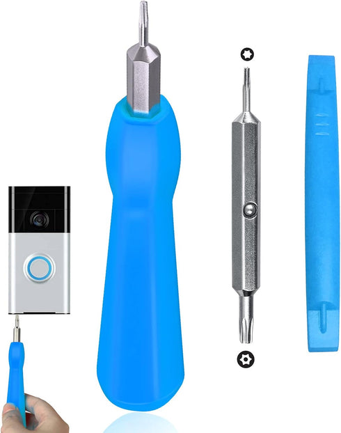 Ring Screwdriver Bit Set (Blue) - Fits All Ring Video Doorbell Models for Battery and Wifi Access