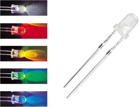 HUAREW 500 3mm 5mm Pcs Clear LED Light - & Emitting diode led kit for Science Project Experiment(Multicolor)