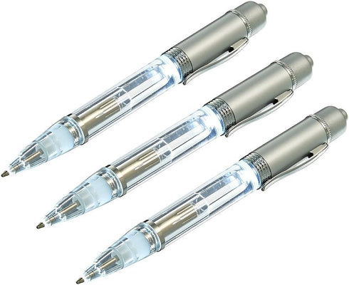Glovion LED Light Pen, Penlight for Nighttime Writing, White, Pack of 3 Pens