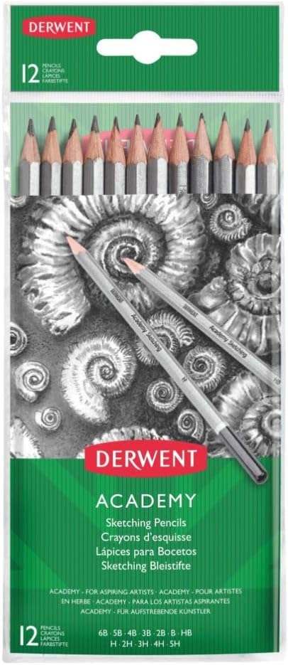 Derwent Academy Graphite Sketching Pencils, 12 Count Wallet (2300412)