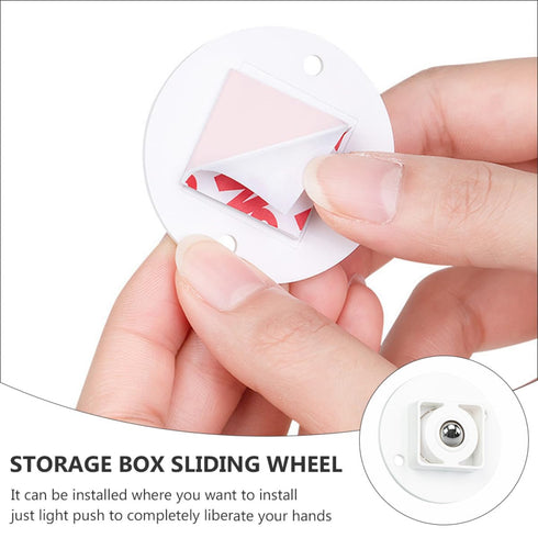 8pcs Set Ciieeo Adhesive Case Wheels Sticky Swivel Caster Rollers for Storage Boxes Furniture Cart Rolling Support