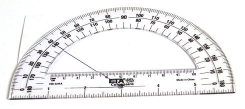 hand2mind Clear Plastic Student Math Protractor Set, Pack of 100 for Classroom