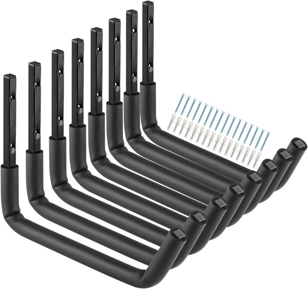 Heavdace Garage Storage Ladder Hooks with 12" Jumbo Arm, 8 Pack Heavy Duty
