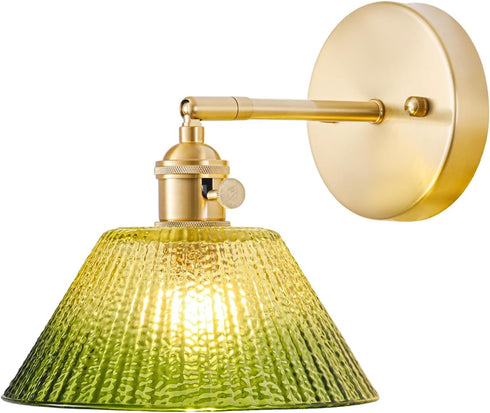 Hardwired Wall Sconce Light, Vintage Wall Sconce with Switch, Gold Wall Light