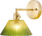 Hardwired Wall Sconce Light, Vintage Wall Sconce with Switch, Gold Wall Light