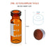 2 ML Autosampler Vial - Amber 11 mm Wide Opening Crimp Top Vial, GC Vial with Graduation, 100pcs Aluminum Silver Seals