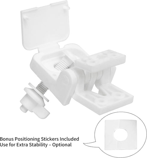 Meaferks Set lids,1 (2Pcs- MFL15) Toilet Seat Hinges Replacement Parts White Plastic Hinge with Screws, Connectors