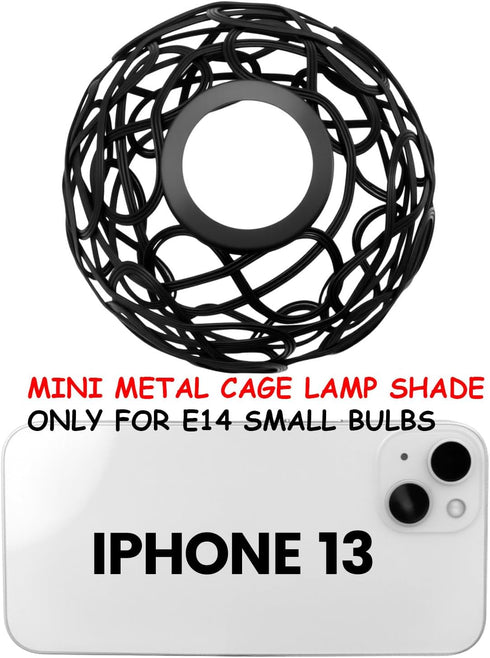 (C002) KUMGROT Mini Metal Cage Lampshade for Hanging Light Pendant Lampshade Vintage Industrial Wire Cage Lamp Holders
