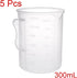 uxcell Measuring Cup 300ml PP Plastic Graduated Beaker Transparent with Handle for Lab Kitchen liquids 5pcs by uxcell