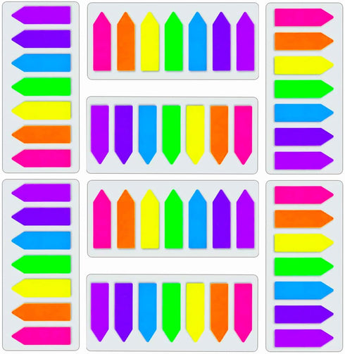 Sticky Notes Flags 1120 Pcs, 7 Color Index Tabs Bright Colors Page Index Stickers for Bookmarks