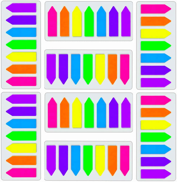 Sticky Notes Flags 1120 Pcs, 7 Color Index Tabs Bright Colors Page Index Stickers for Bookmarks