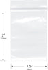 Plymor 1.5" x 2" (Case of 1,000), 2 Mil Zipper Reclosable Plastic Bags by Plymor