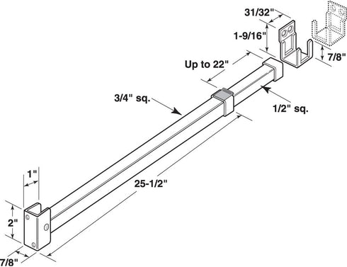 9921 28 48 Pack) Prime-Line U In. to In., Aluminum, White, Security Bar Lock (Single