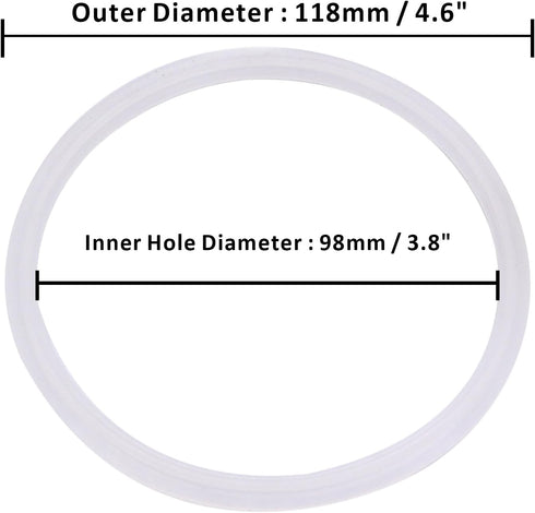 DERNORD Silicone Gasket Tri-clover (Tri-clamp) O-Ring - 4 Inch (Pack of 2)