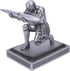 Knight Pen Holder Desk Organizers and Accessories, Resin Desk Decor with a Cool Pen Gift for Office and Home (Silver)