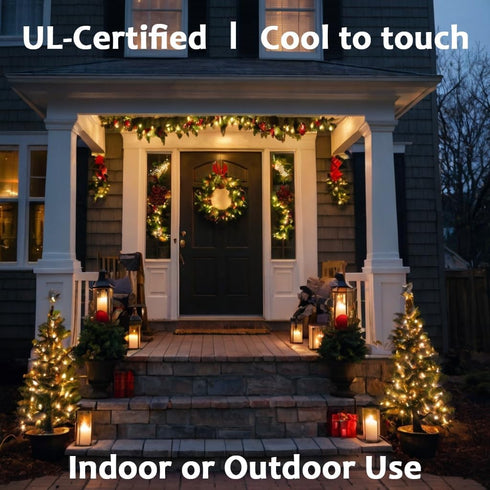 81Ft 200 8 Warm White Twinkle Lights, LED Twinkle Christmas Lights, UL Certified Plug in Fairy Twinkle Lights Outdoor